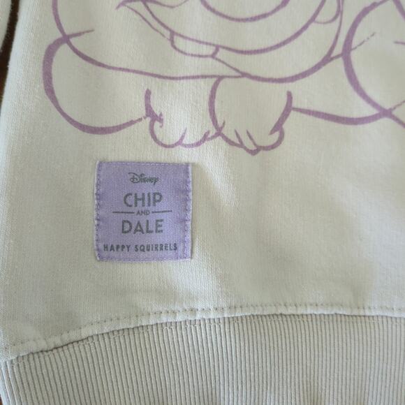 Zara Disney Girls Chip and Dale pullover long sleeve sweater cream color size 8 - Picture 3 of 9